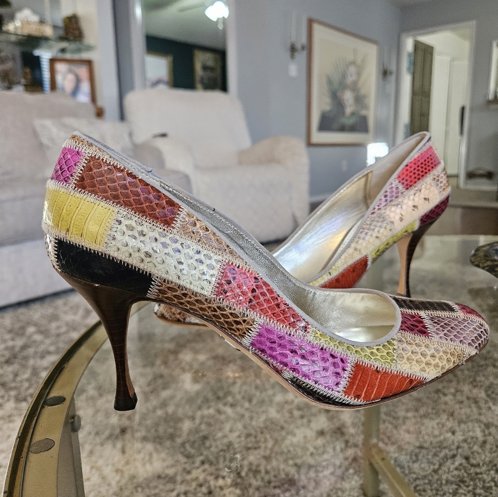 Dolce & Gabbana Python Patchwork Heels - image 2